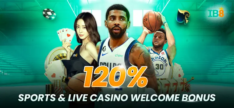 IB8 120% sports and live casino welcome bonus