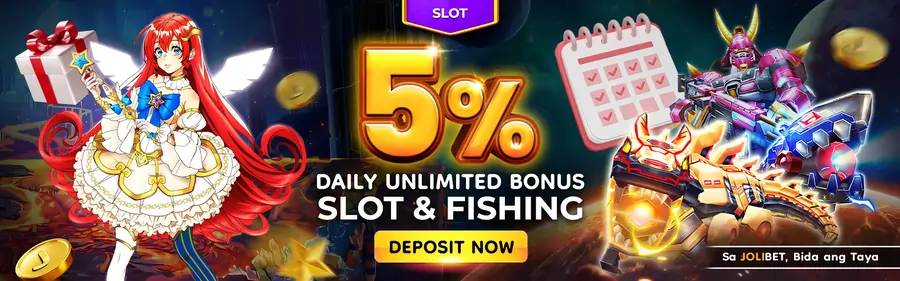 JOLIBET 5% daily slot and fishing bonus (1)