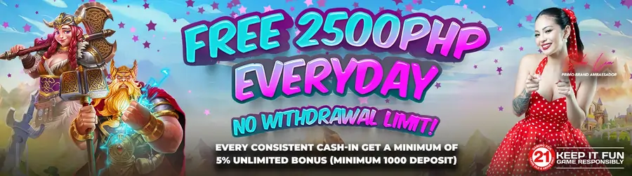 Primo Gaming Free 2500PHP Everyday